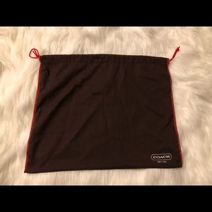Coach purse bag - brown with red trim